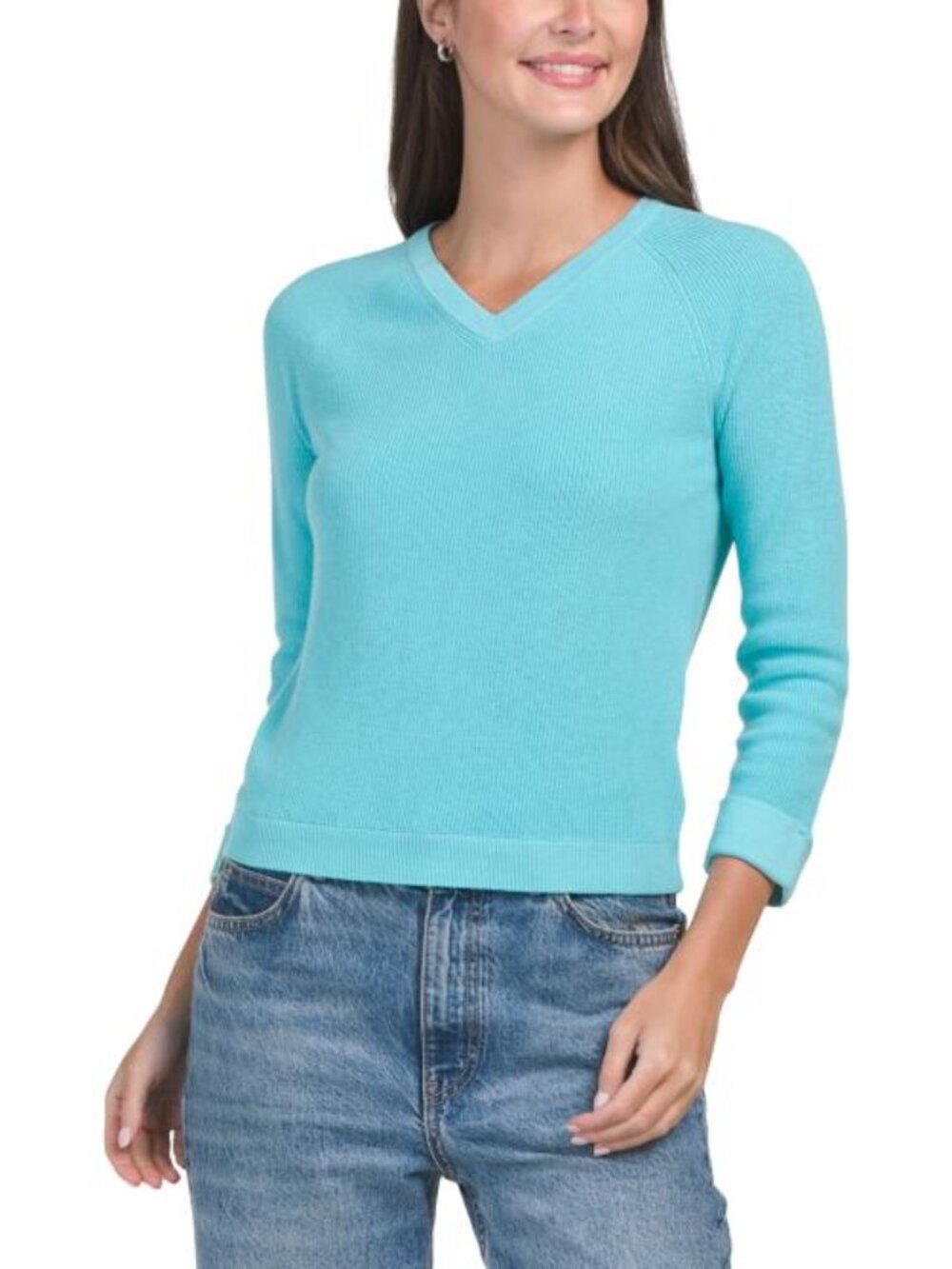 WINDSOR & WHITE Shaker Knit V-neck Sweater